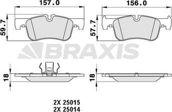 Braxis AA0210 - Комплект спирачно феродо, дискови спирачки vvparts.bg