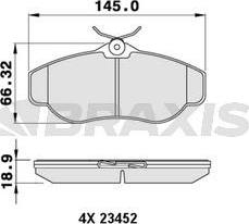 Braxis AA0212 - Комплект спирачно феродо, дискови спирачки vvparts.bg