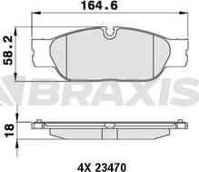 Braxis AA0217 - Комплект спирачно феродо, дискови спирачки vvparts.bg