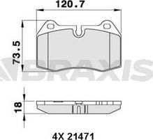 Braxis AA0281 - Комплект спирачно феродо, дискови спирачки vvparts.bg