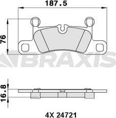Braxis AA0283 - Комплект спирачно феродо, дискови спирачки vvparts.bg