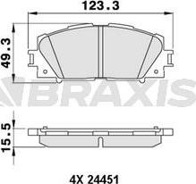 Braxis AA0238 - Комплект спирачно феродо, дискови спирачки vvparts.bg