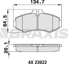 Braxis AA0232 - Комплект спирачно феродо, дискови спирачки vvparts.bg