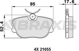 Braxis AA0224 - Комплект спирачно феродо, дискови спирачки vvparts.bg