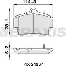 Braxis AA0271 - Комплект спирачно феродо, дискови спирачки vvparts.bg