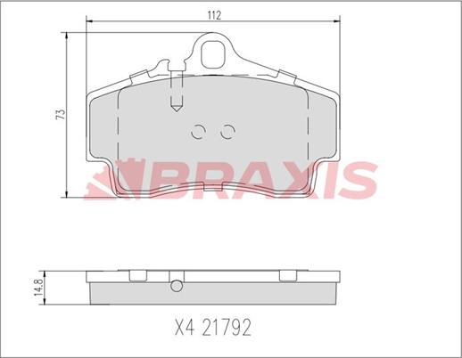 Braxis AA0745 - Комплект спирачно феродо, дискови спирачки vvparts.bg