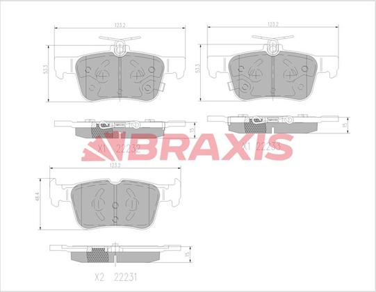 Braxis AA0705 - Комплект спирачно феродо, дискови спирачки vvparts.bg