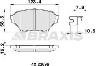 Ashuki 1080-2503J - Комплект спирачно феродо, дискови спирачки vvparts.bg