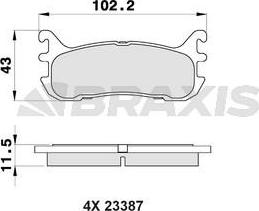 Braxis AB0452 - Комплект спирачно феродо, дискови спирачки vvparts.bg