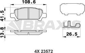 Braxis AB0464 - Комплект спирачно феродо, дискови спирачки vvparts.bg