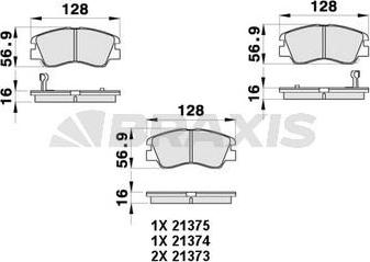 Braxis AB0430 - Комплект спирачно феродо, дискови спирачки vvparts.bg