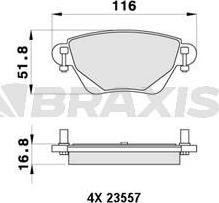 Braxis AB0421 - Комплект спирачно феродо, дискови спирачки vvparts.bg