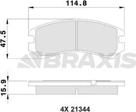 Braxis AB0508 - Комплект спирачно феродо, дискови спирачки vvparts.bg