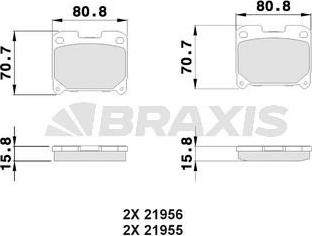 Braxis AB0514 - Комплект спирачно феродо, дискови спирачки vvparts.bg