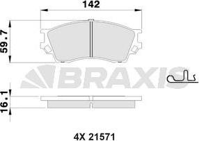 Braxis AB0515 - Комплект спирачно феродо, дискови спирачки vvparts.bg