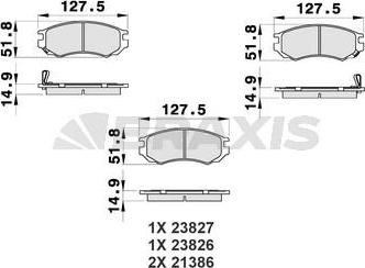 Braxis AB0511 - Комплект спирачно феродо, дискови спирачки vvparts.bg