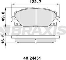 Braxis AB0537 - Комплект спирачно феродо, дискови спирачки vvparts.bg