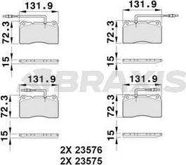 Braxis AB0527 - Комплект спирачно феродо, дискови спирачки vvparts.bg