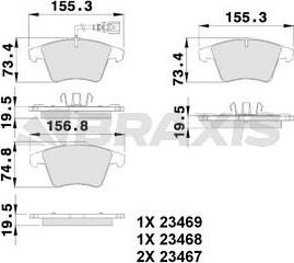 Braxis AB0099 - Комплект спирачно феродо, дискови спирачки vvparts.bg