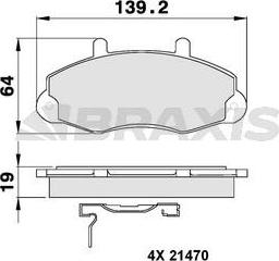 Braxis AB0098 - Комплект спирачно феродо, дискови спирачки vvparts.bg