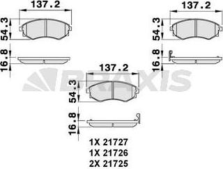 Braxis AB0093 - Комплект спирачно феродо, дискови спирачки vvparts.bg