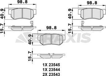 Braxis AB0097 - Комплект спирачно феродо, дискови спирачки vvparts.bg