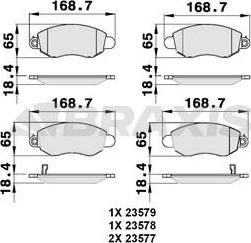 Braxis AB0047 - Комплект спирачно феродо, дискови спирачки vvparts.bg