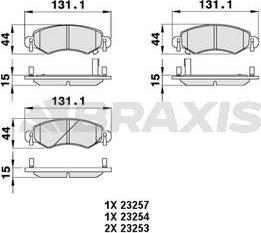 Braxis AB0051 - Комплект спирачно феродо, дискови спирачки vvparts.bg