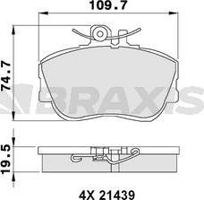 Braxis AB0069 - Комплект спирачно феродо, дискови спирачки vvparts.bg