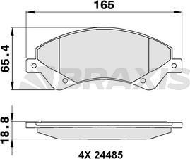 Braxis AB0068 - Комплект спирачно феродо, дискови спирачки vvparts.bg