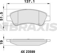 Braxis AB0003 - Комплект спирачно феродо, дискови спирачки vvparts.bg