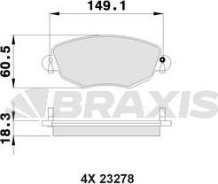 Braxis AB0029 - Комплект спирачно феродо, дискови спирачки vvparts.bg