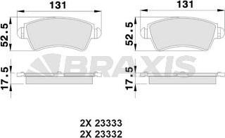 Braxis AB0024 - Комплект спирачно феродо, дискови спирачки vvparts.bg