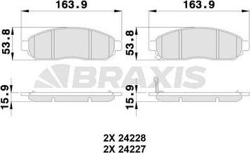 Braxis AB0198 - Комплект спирачно феродо, дискови спирачки vvparts.bg