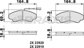 Braxis AB0141 - Комплект спирачно феродо, дискови спирачки vvparts.bg