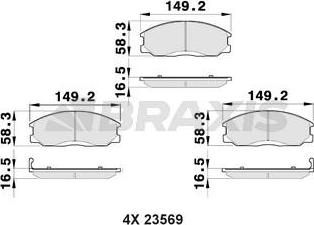 Braxis AB0153 - Комплект спирачно феродо, дискови спирачки vvparts.bg