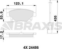 Braxis AB0109 - Комплект спирачно феродо, дискови спирачки vvparts.bg