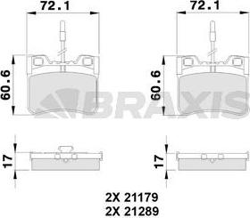 Braxis AB0108 - Комплект спирачно феродо, дискови спирачки vvparts.bg