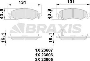 Braxis AB0119 - Комплект спирачно феродо, дискови спирачки vvparts.bg