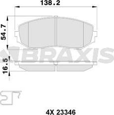 Braxis AB0110 - Комплект спирачно феродо, дискови спирачки vvparts.bg