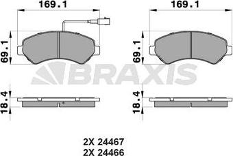 Braxis AB0111 - Комплект спирачно феродо, дискови спирачки vvparts.bg