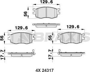 Braxis AB0185 - Комплект спирачно феродо, дискови спирачки vvparts.bg