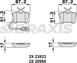 Braxis AB0133 - Комплект спирачно феродо, дискови спирачки vvparts.bg