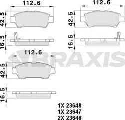 Braxis AB0393 - Комплект спирачно феродо, дискови спирачки vvparts.bg