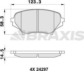 Braxis AB0345 - Комплект спирачно феродо, дискови спирачки vvparts.bg