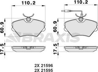 Braxis AB0364 - Комплект спирачно феродо, дискови спирачки vvparts.bg