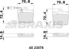 Braxis AB0361 - Комплект спирачно феродо, дискови спирачки vvparts.bg