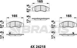 Braxis AB0310 - Комплект спирачно феродо, дискови спирачки vvparts.bg