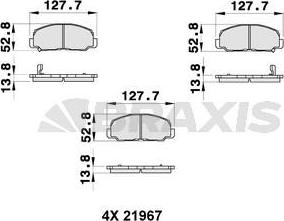 Braxis AB0339 - Комплект спирачно феродо, дискови спирачки vvparts.bg