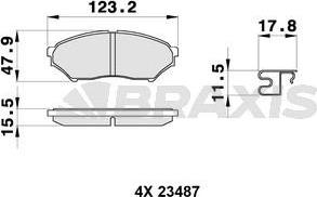 Braxis AB0322 - Комплект спирачно феродо, дискови спирачки vvparts.bg